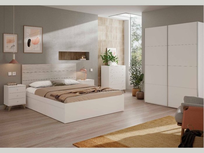 Cama bañera Vetro con cajones laterales blanca