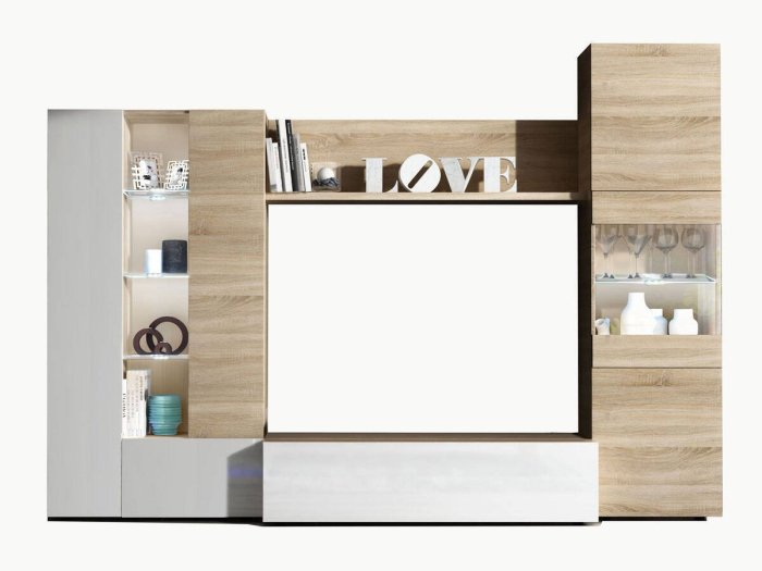 Apilable de salón Voga color roble y blanco