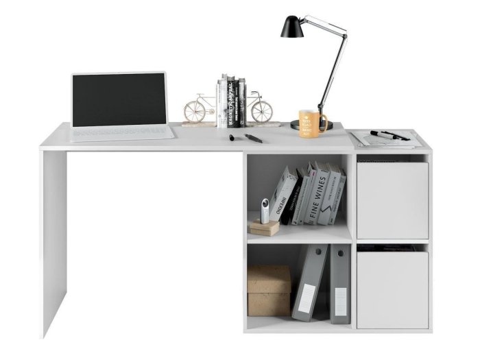 Mesa de ordenador Jade multiposición blanca