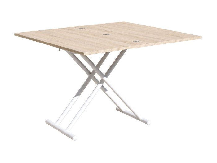 Mesa de comedor extensible y elevable Akira roble-blanco