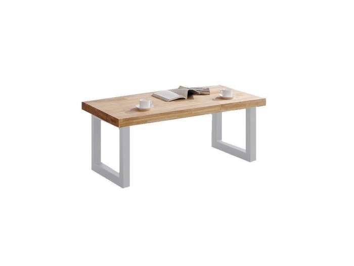 Mesa de centro elevable Henar roble-blanco 2