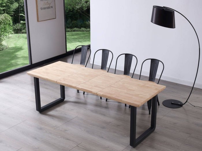Mesa comedor extensible Miranda roble-negro