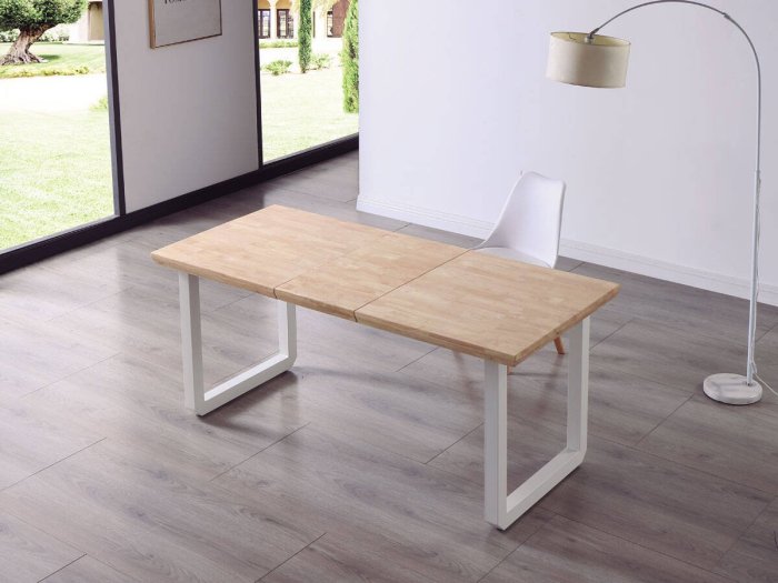 Mesa comedor extensible Miranda roble-blanco