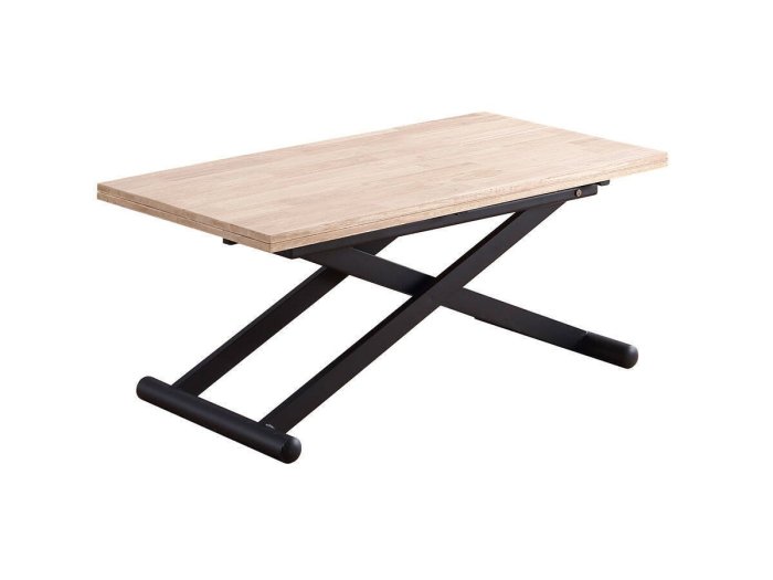 Mesa centro comedor extensible Zanhia roble-negro