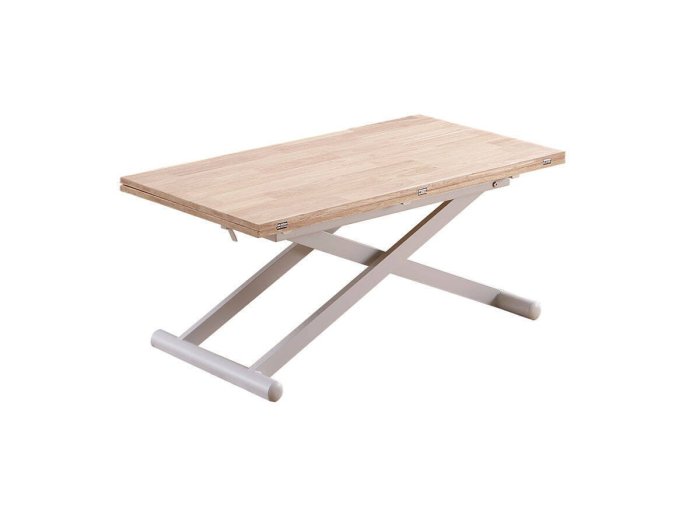 Mesa centro comedor extensible Zanhia roble-blanco 2