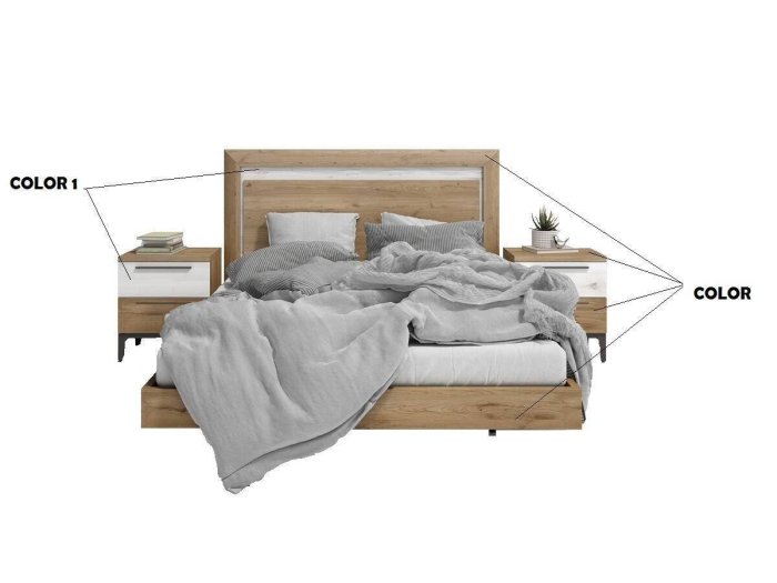 Dormitorio modelo VINTÉ Two con patas en grafito