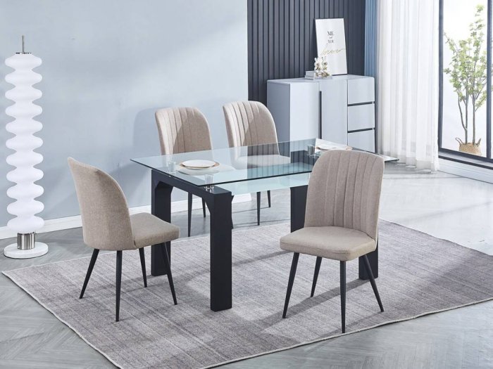 Silla de comedor con patas negras modelo BUCAREST 2