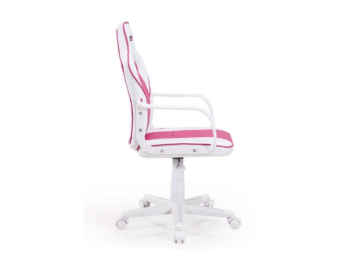 Silla gamer giratoria modelo VALKIRIA simil piel blanco-rosa