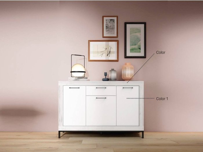 Aparador 3 puertas 1 cajón modelo DAKOTA 154 cm