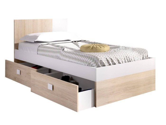 Cama individual con dos cajones modelo MENTA