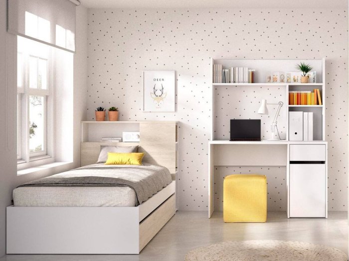 Cama con cabecero y arrastre modelo MENTA