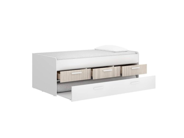 Cama juvenil con tres cajones y arrastre modelo MENTA