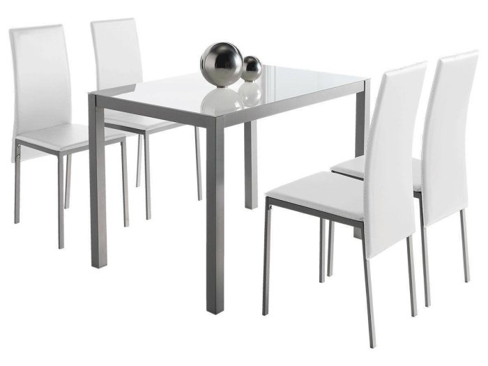 Conjunto mesa y sillas modelo MOUNTAIN color blanco