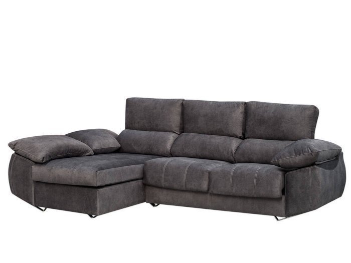 Sofá chaisselongue Sol con patas metálicas