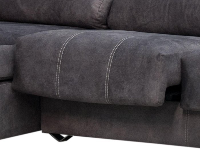 Sofá chaisselongue Sol con patas metálicas