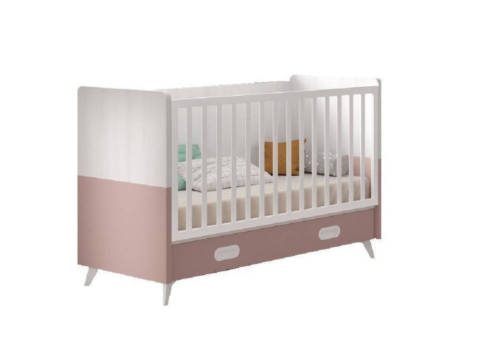 Cuna fija con patas y contenedor modelo WALL