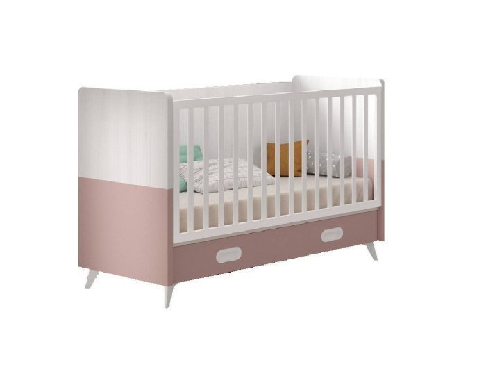 Cuna fija con patas y contenedor modelo WALL