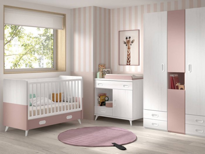 Cuna fija con patas y contenedor modelo WALL